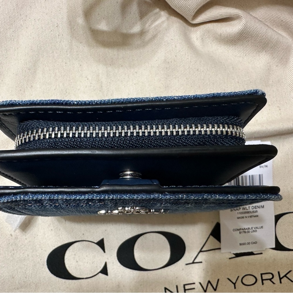 Coach Denim Snap Wallet - Picture 4 of 14